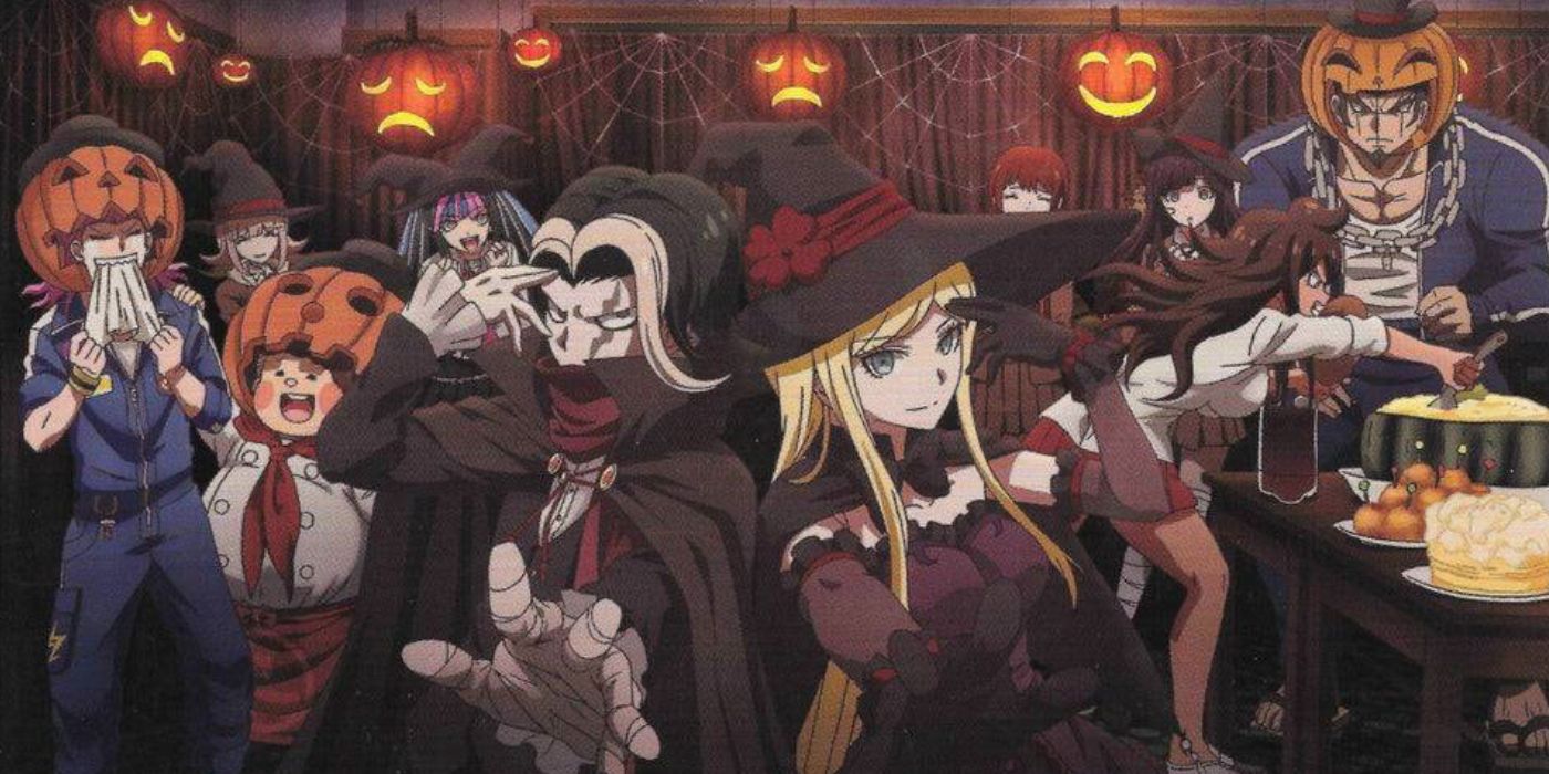 Characters from Danganronpa3: Side Despair dressed in Halloween attire