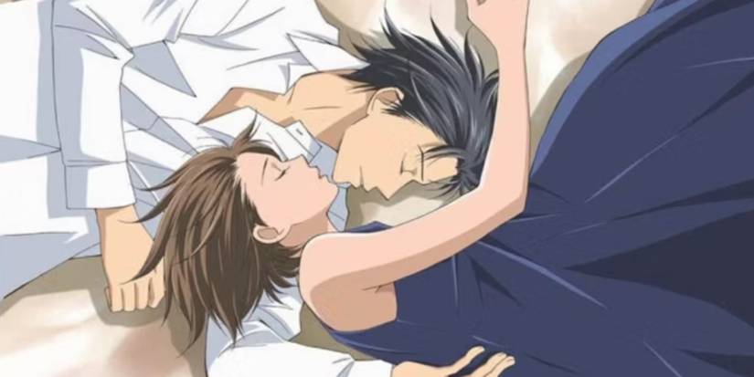 Nodame Cantabile main characters Megumi and Shinichi lay with heads next to each other