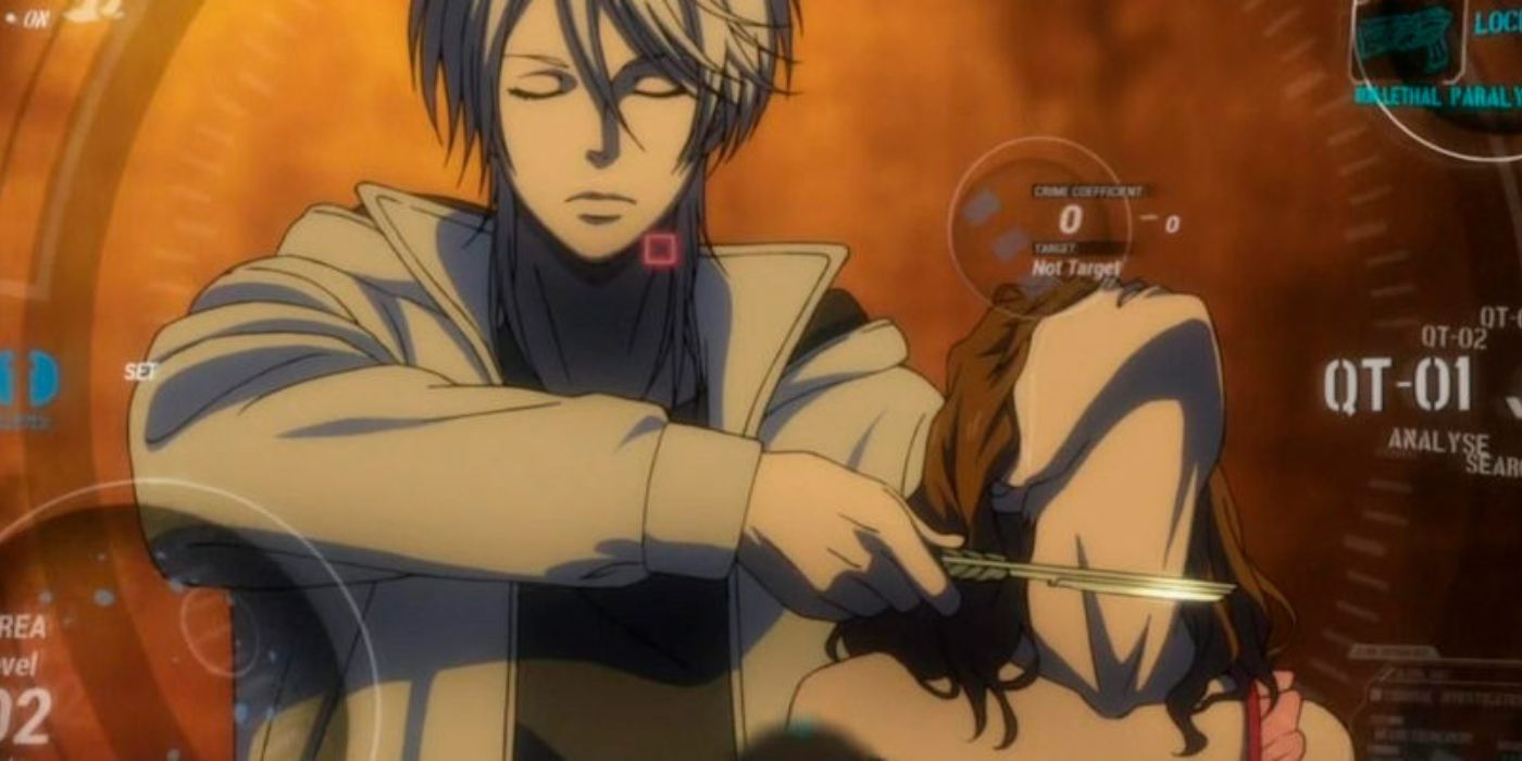Shogo Makishima killing a girl in front of her best friend in Psycho-Pass.