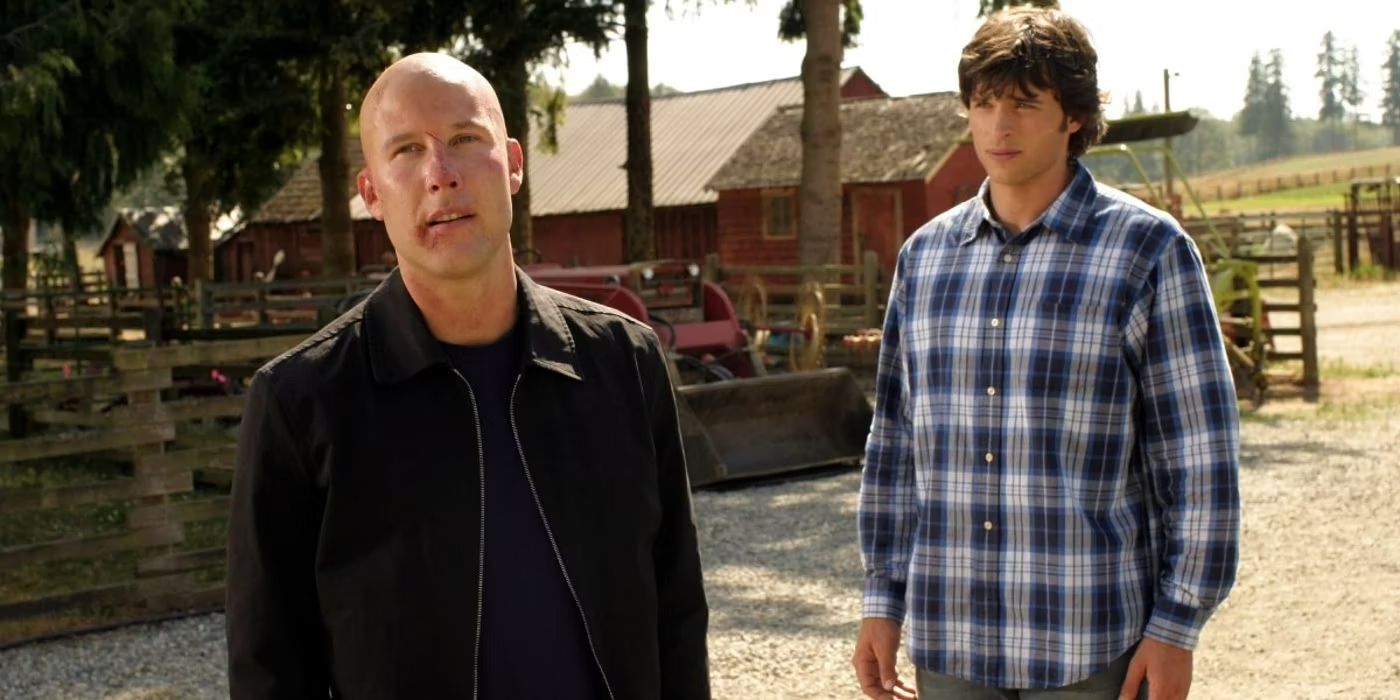 Tom-Welling as Clark-Kent and Michael Rosenbaum as Lex Luthor in Smallville