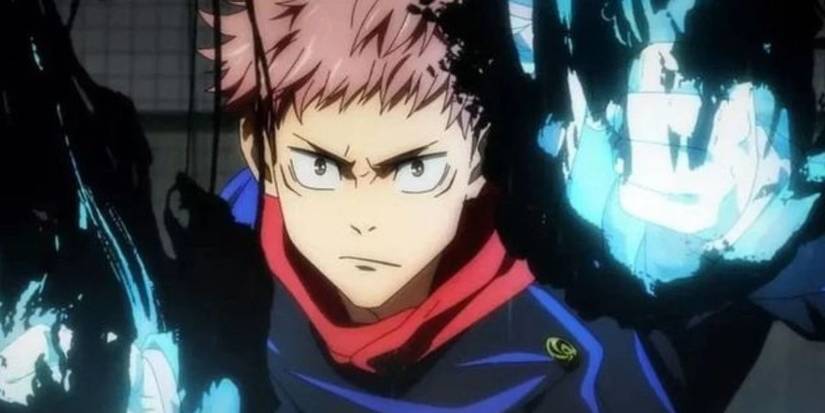 Yuji Itadori uses Black Flash with glowing fists in Jujutsu Kaisen.