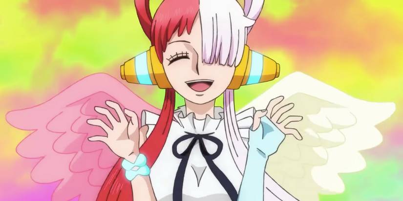 Uta souriant avec des ailes dans One Piece Film Red