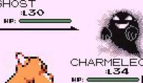 A Charmeleon battles a Ghost in Pokémon Red and Blue.