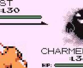 A Charmeleon battles a Ghost in Pokémon Red and Blue.
