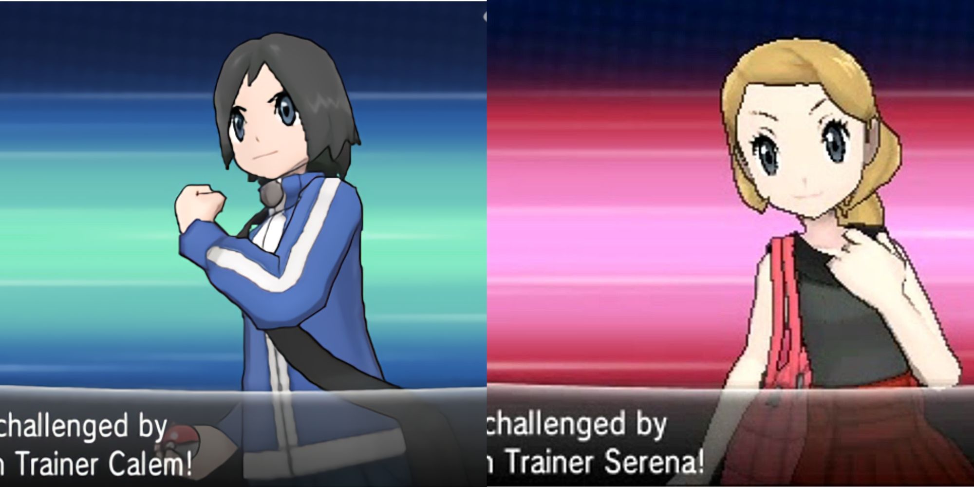 Pokemon Rivals Calem and Serena in Pokémon X and Y