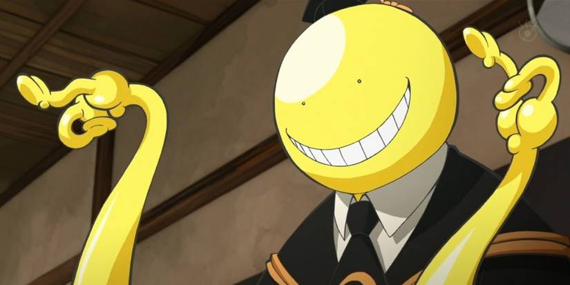 Korosensei grinning from the Assassination Classroom anime series