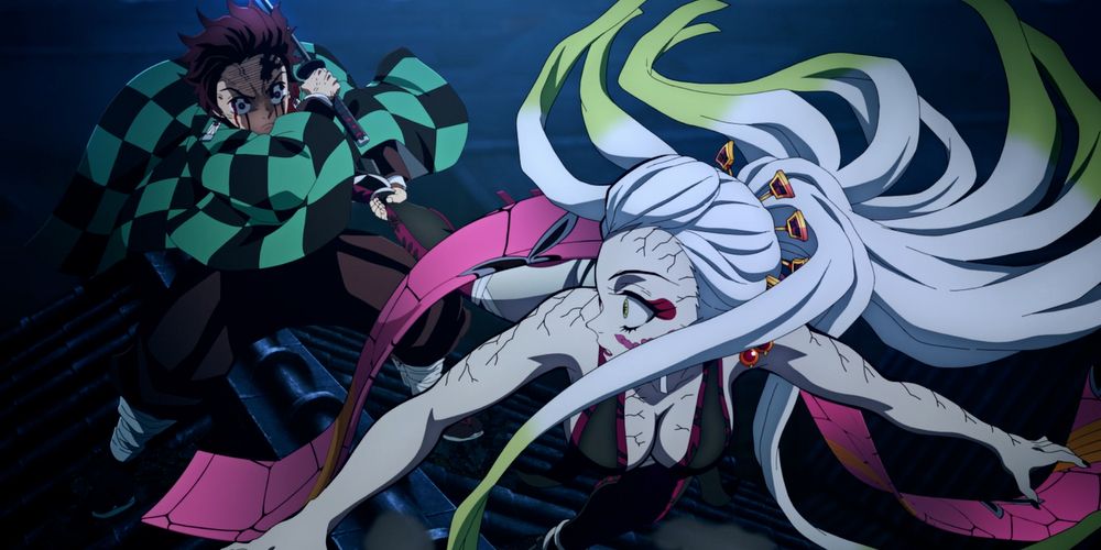 Tanjiro fights demon Daki in Demon Slayer: Kimetsu no Yaiba