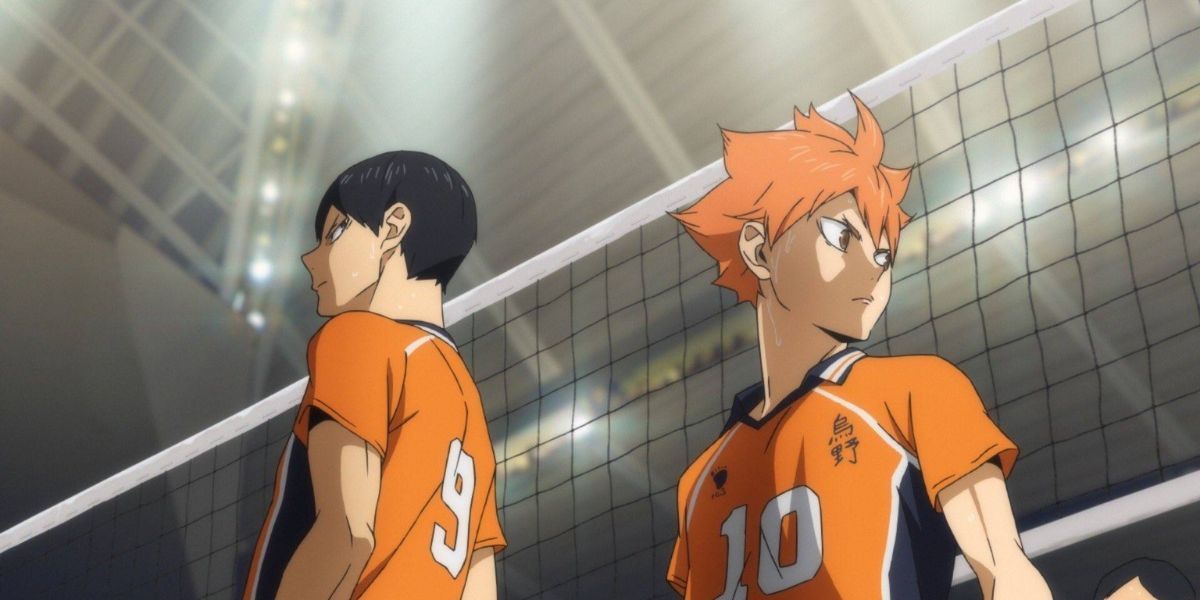 Hinata and Kageyama on the court in Haikyuu!!.