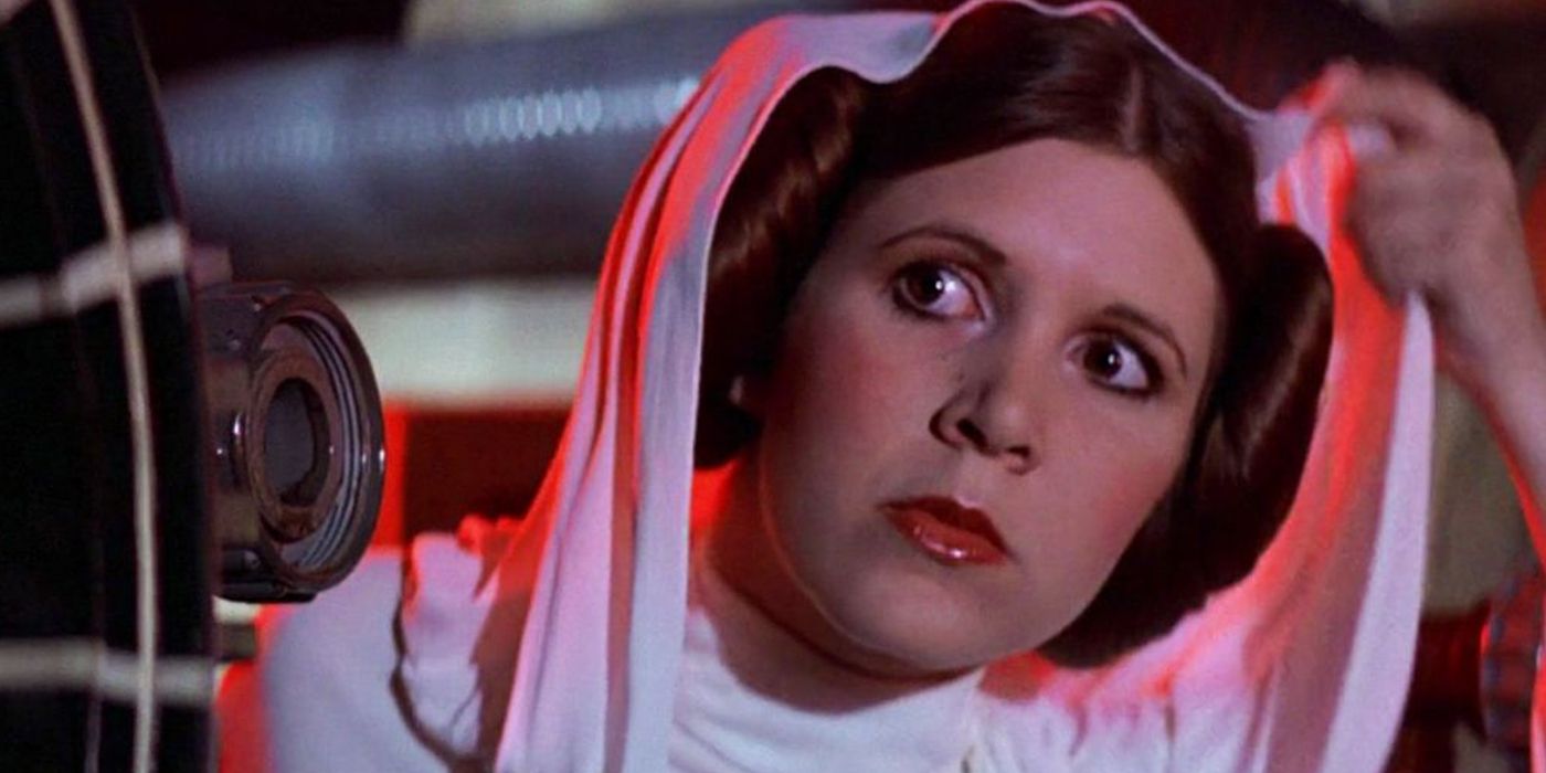 Carrie Fisher is Princess Leia in Star Wars -- Episode IV: A New Hope
