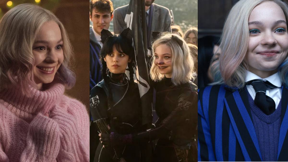 Enid and Enid with Wednesday in Netflix's Wednesday TV show