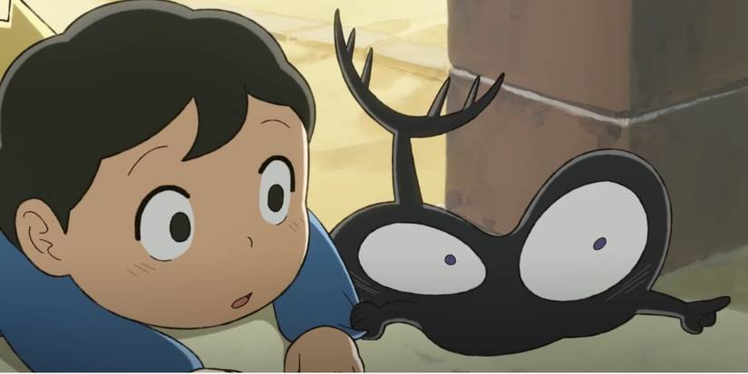 Bojji dan Kage bersembunyi bersama di Ranking of Kings: Treasure Chest of Courage Episode 1.