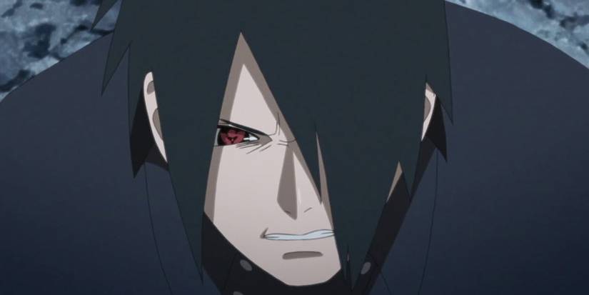 Sasuke frowns while endangering prisoners in Redaku