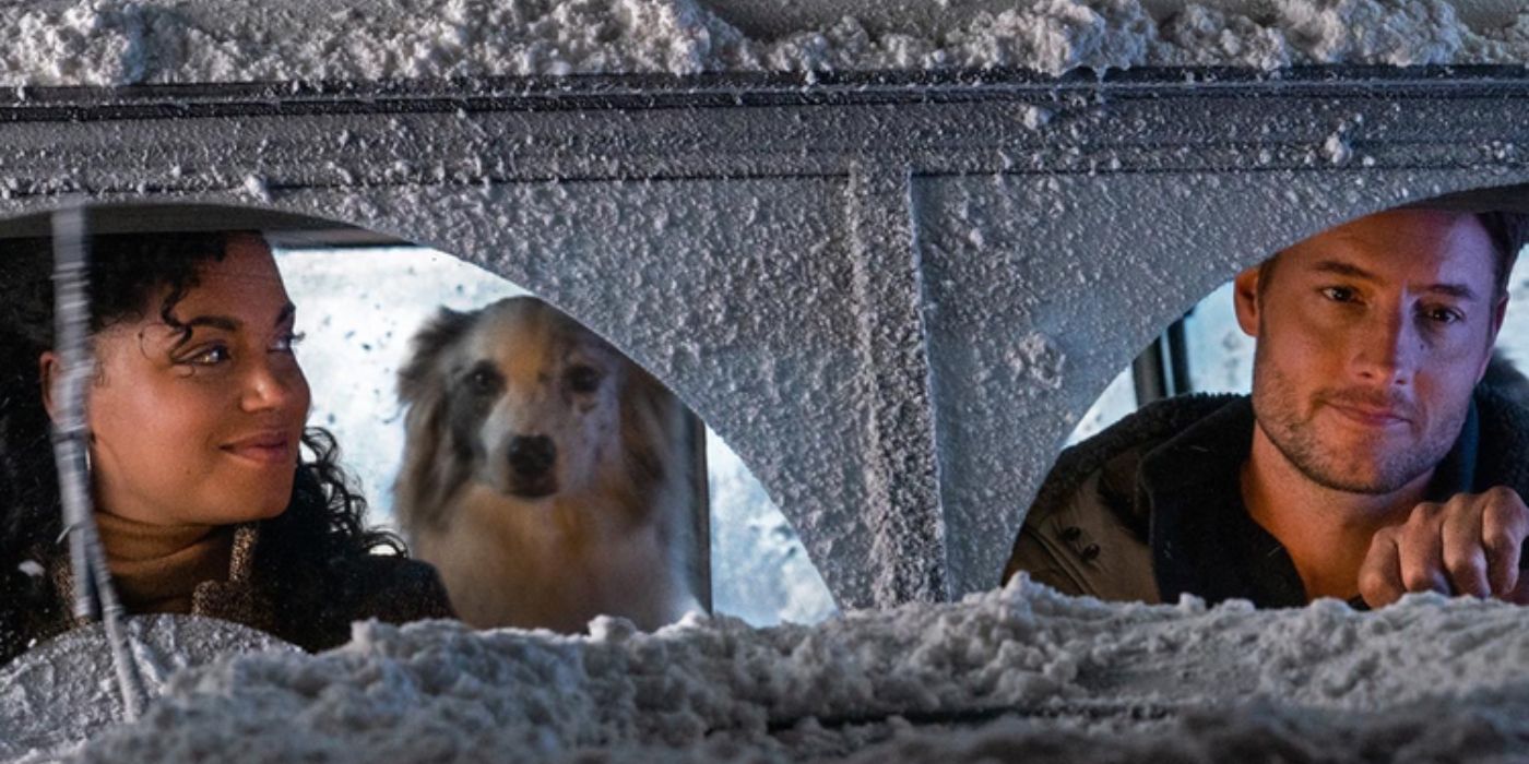 Rachel looks at Jake in The Noel Diary.