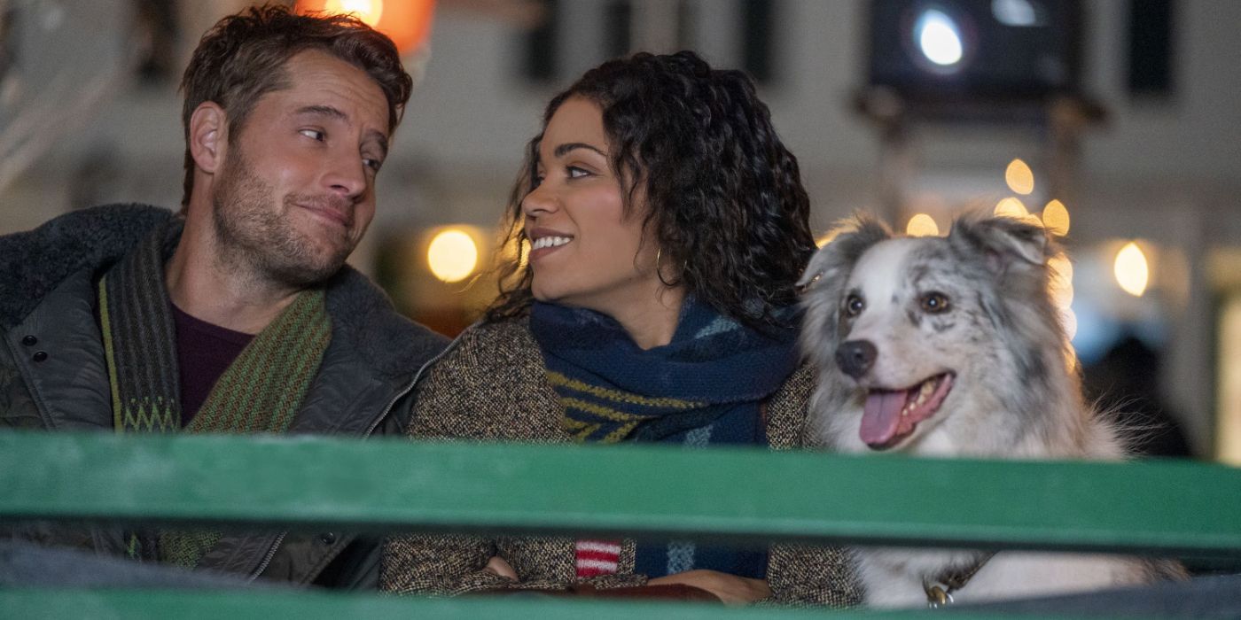 The Noel Diary Jake and Rachel are in a car.