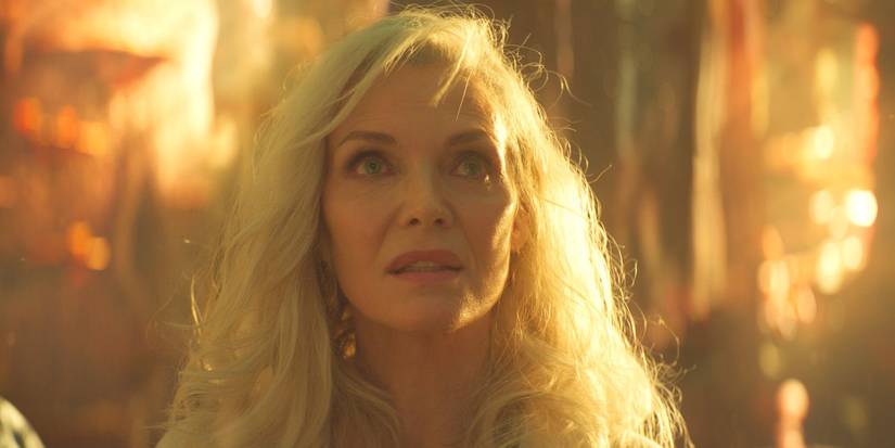 Janet van Dyne looking up to the sky in the MCU's Quantumania