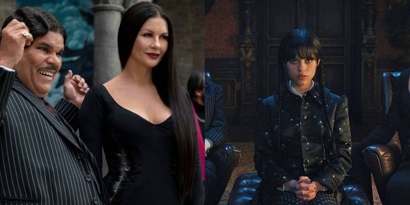 Gomez, Morticia, and Wednesday in Netflix's Wednesday