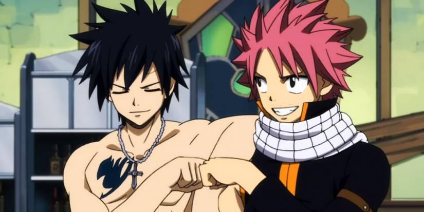 Gray Fullbuster et Natsu Dragneel se cognent les poings dans Fairy Tail