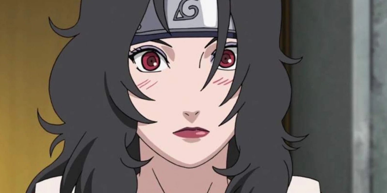 Kurenai Yuhi is surprised in Naruto.
