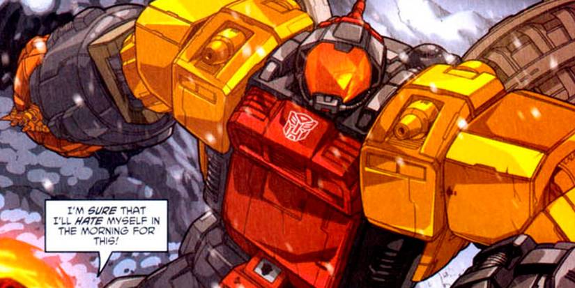Omega Supreme from Transformers is shown in robot mode. 