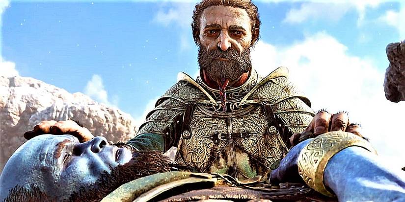 Sindri mourns Brok on Svartalfheim in God of War Ragnorok