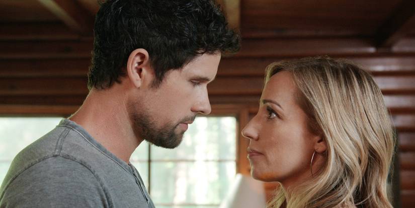 Brady and Brie looking at each other on Virgin River