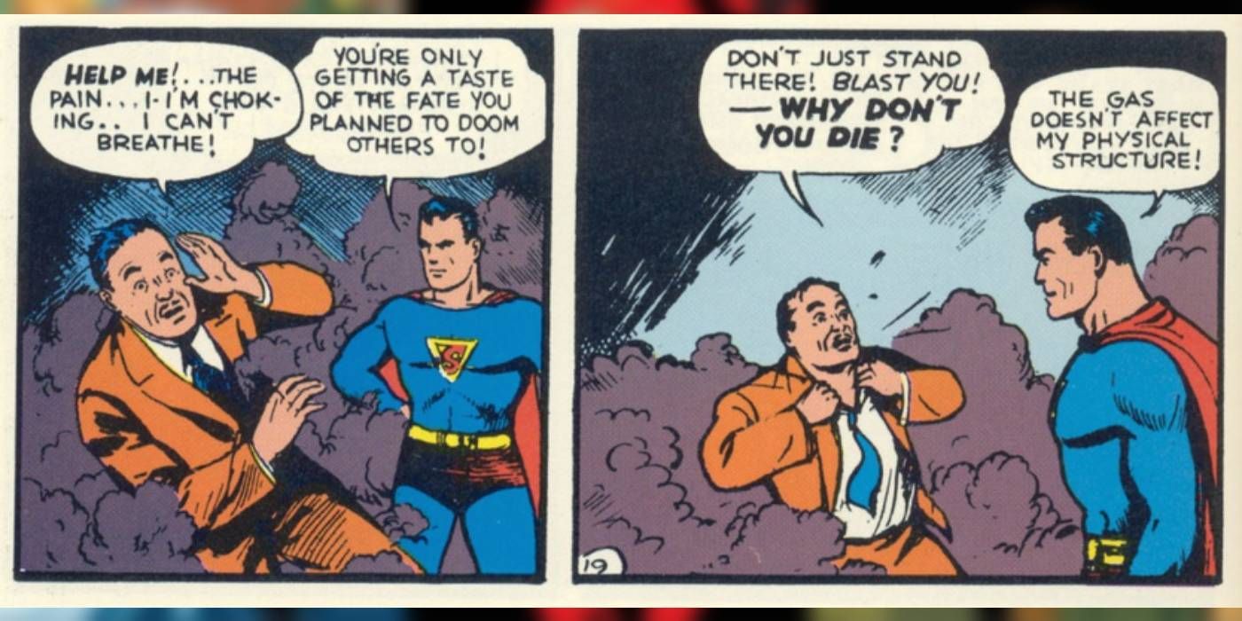 Golden Age Superman assiste a um homem morrer friamente
