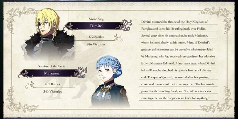 10 Best Romantic Character Endings In Fire Emblem Three Houses