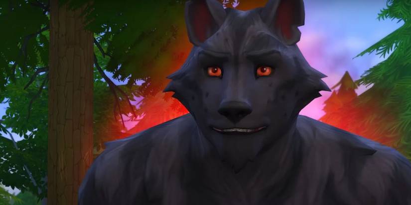 Tampilan dekat Greg sang manusia serigala di The Sims 4: Werewolves.