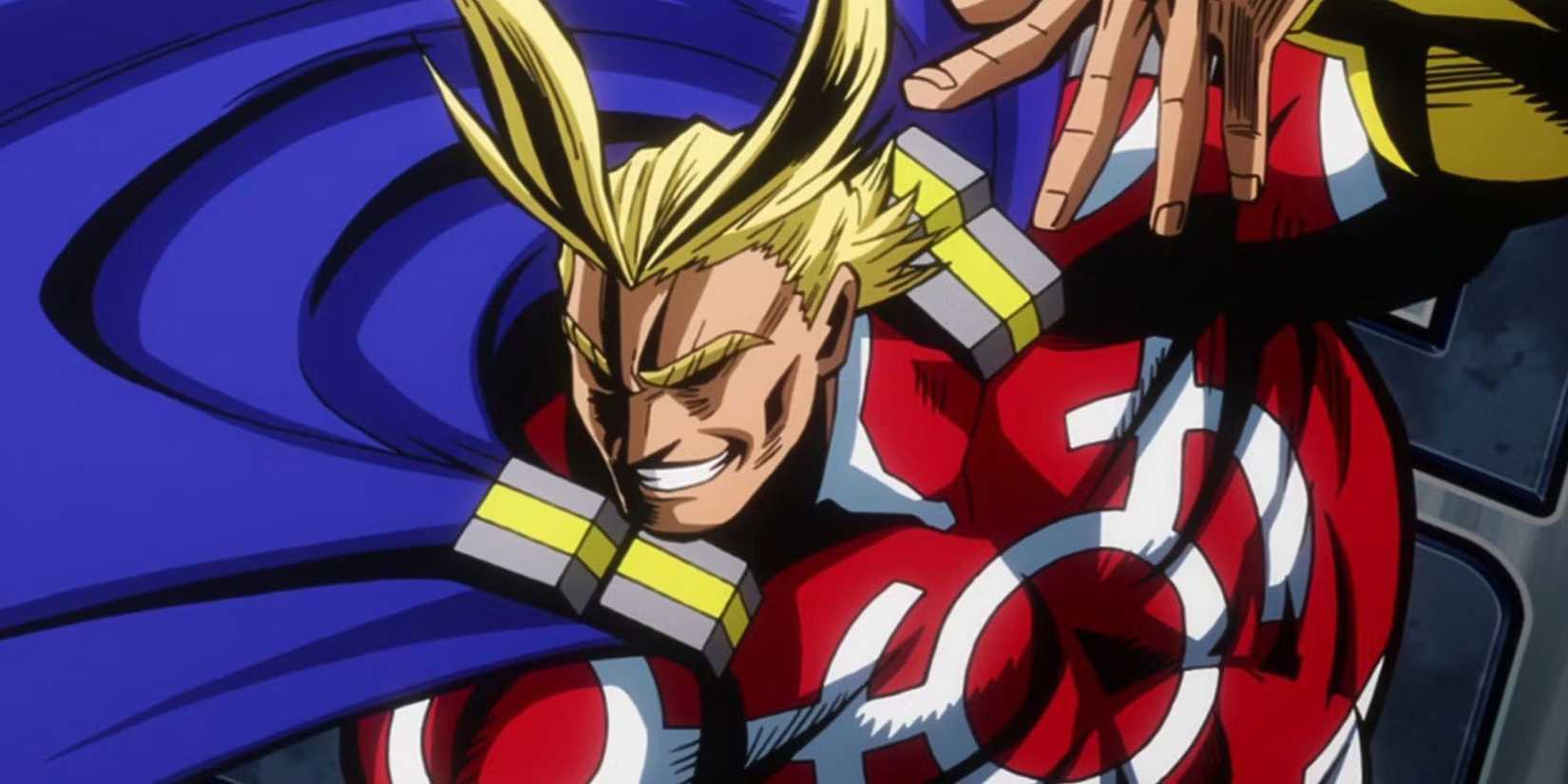 All Might pose sous sa forme musclée dans My Hero Academia.