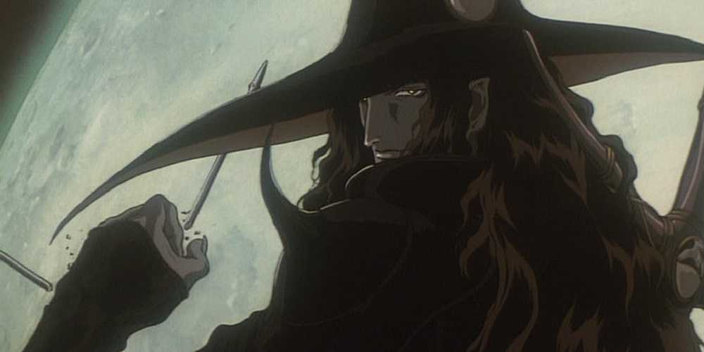 D catches a crossbow bolt in Vampire Hunter D: Bloodlust