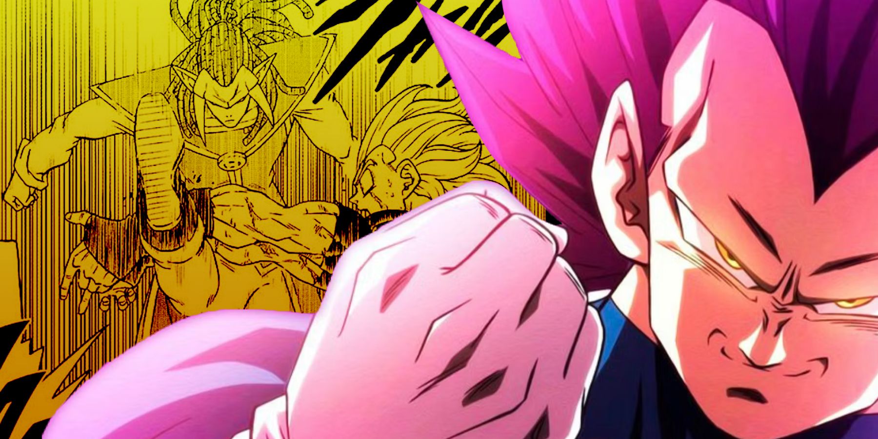Ultra Ego Vegeta holds up his fist from Dragon Ball Super manga