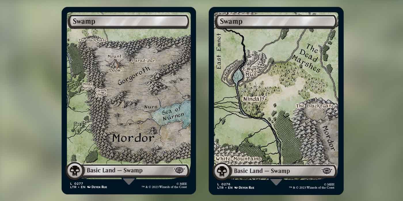 MTG LotR Tales of Middle-earth Swamp Land Cards