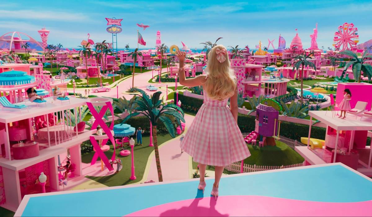 margot robbie barbie pink gingham dress Barbie 2023 Margot Robbie Pink Dress