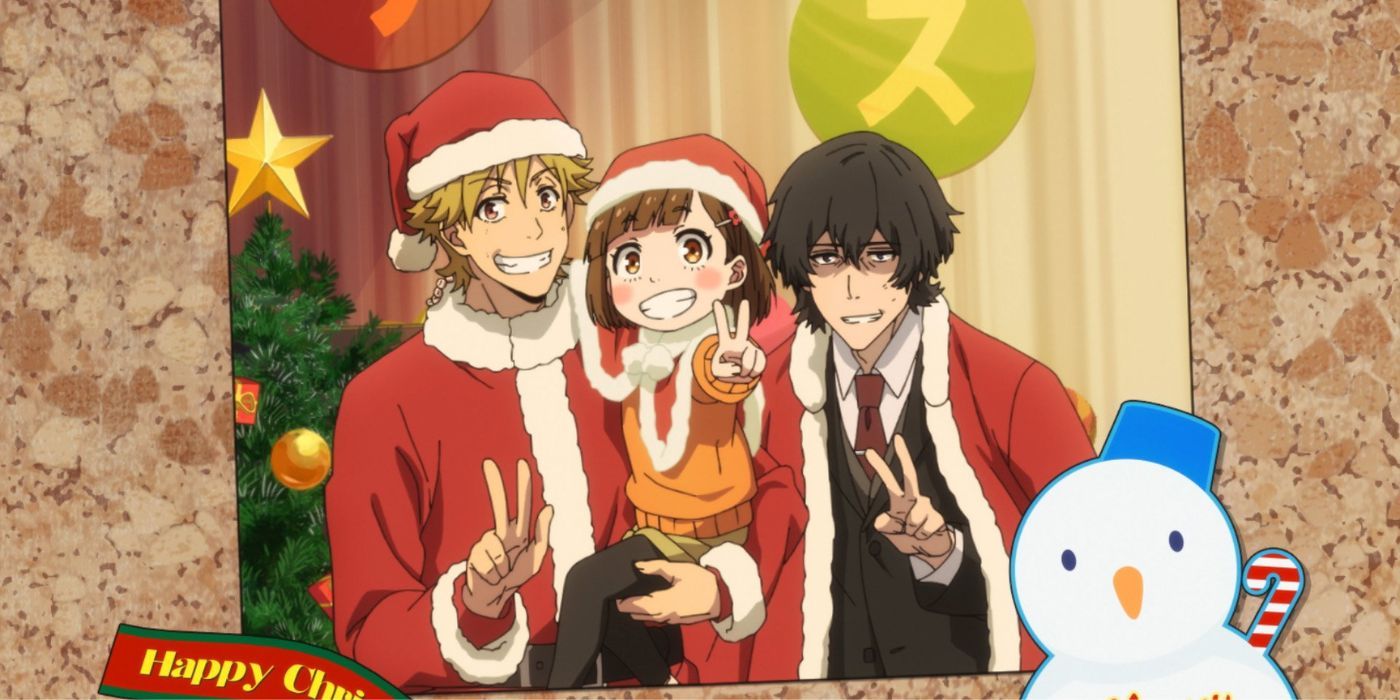 Foto Natal terakhir Buddy Daddies bersama Rei, Kazuki, dan Miri.