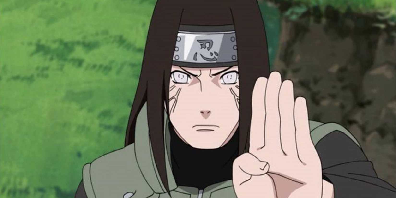 Neji Hyuga wears the United Alliance Headband while battling White Zetsu In Naruto's Fourth Great Ninja War in Naruto: Shippuden.