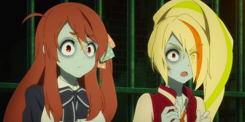 Sakura and Saki in the Zombie Land Saga anime