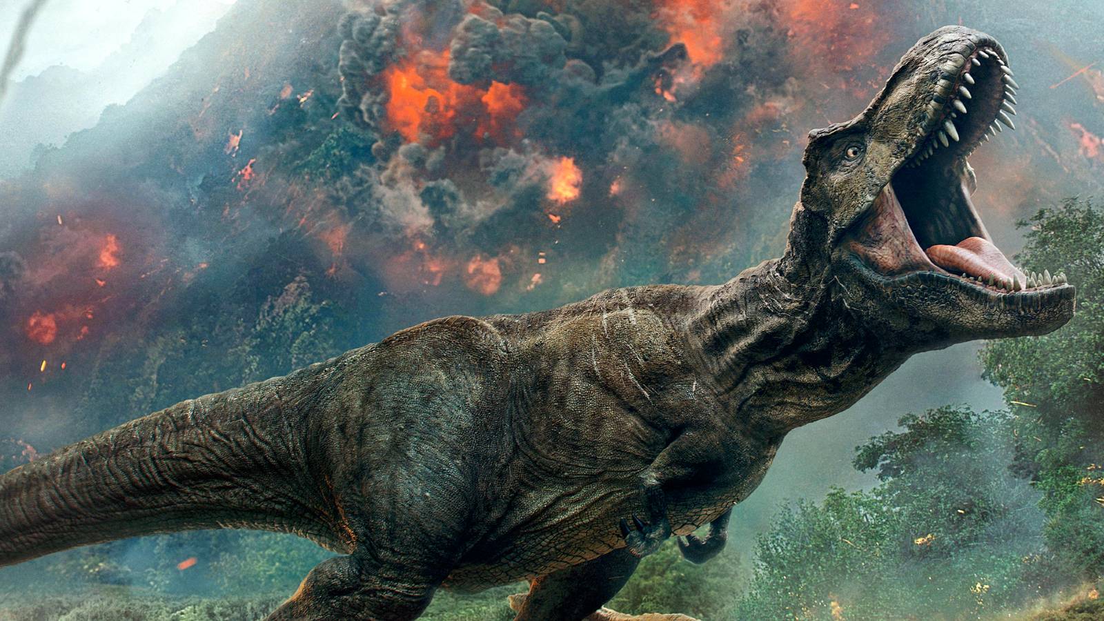 Veilleuse Volcan Jurassic World Avec T-Rex, Fonctionne, Excellent état, Pour Enfants