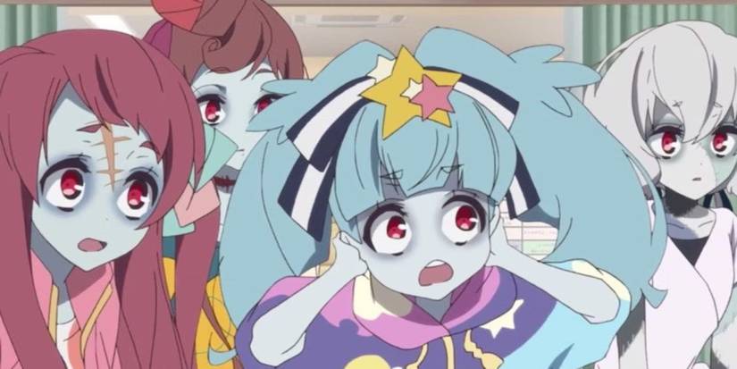 Members of an idol singing group in Zombie Land Saga