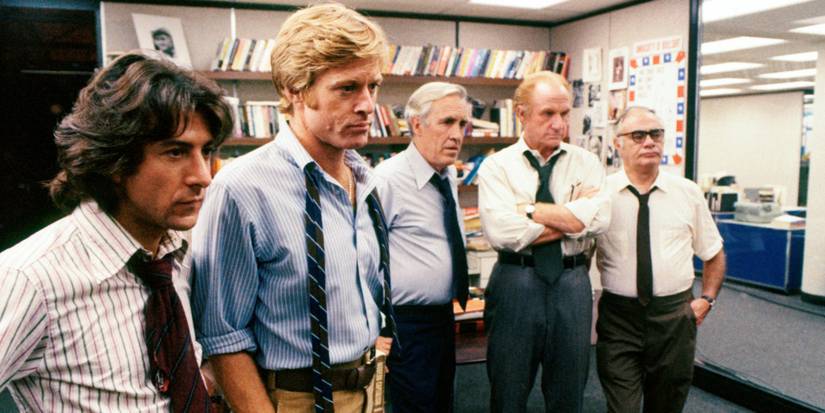 Reporters gather in All The President's Men