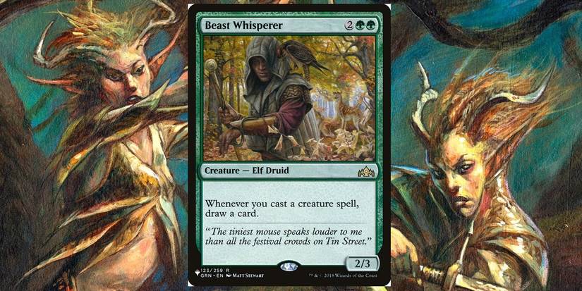 mtg cards like beast whisperer the Ravnican murder budgie makes quite an erudite conversationalist. Beast Whisperer | Secret Lair