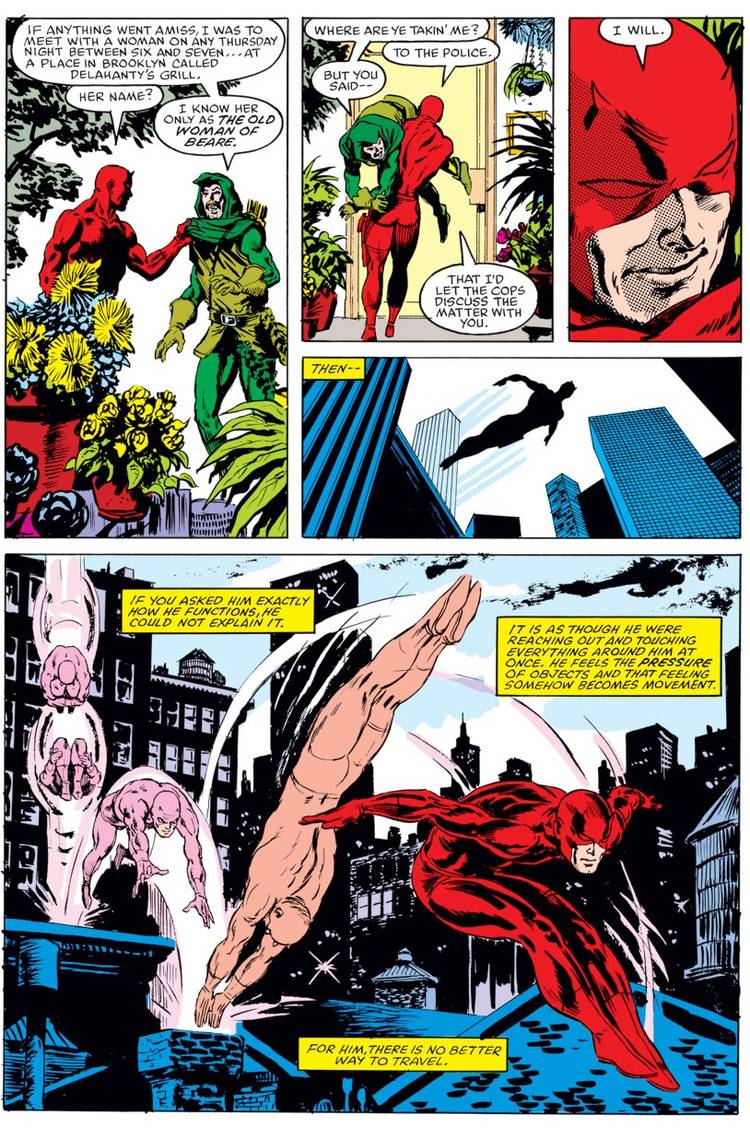 Daredevil in action by David Mazzucchelli