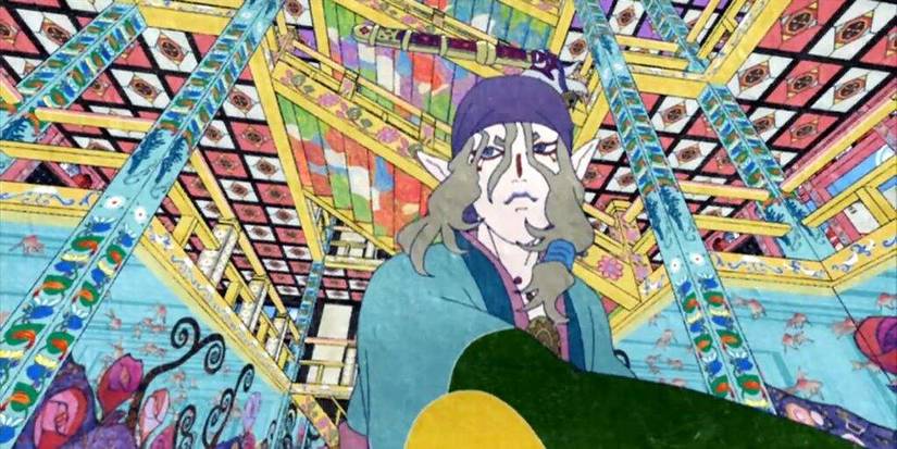 Penjual Obat mengamati lingkungannya di Mononoke