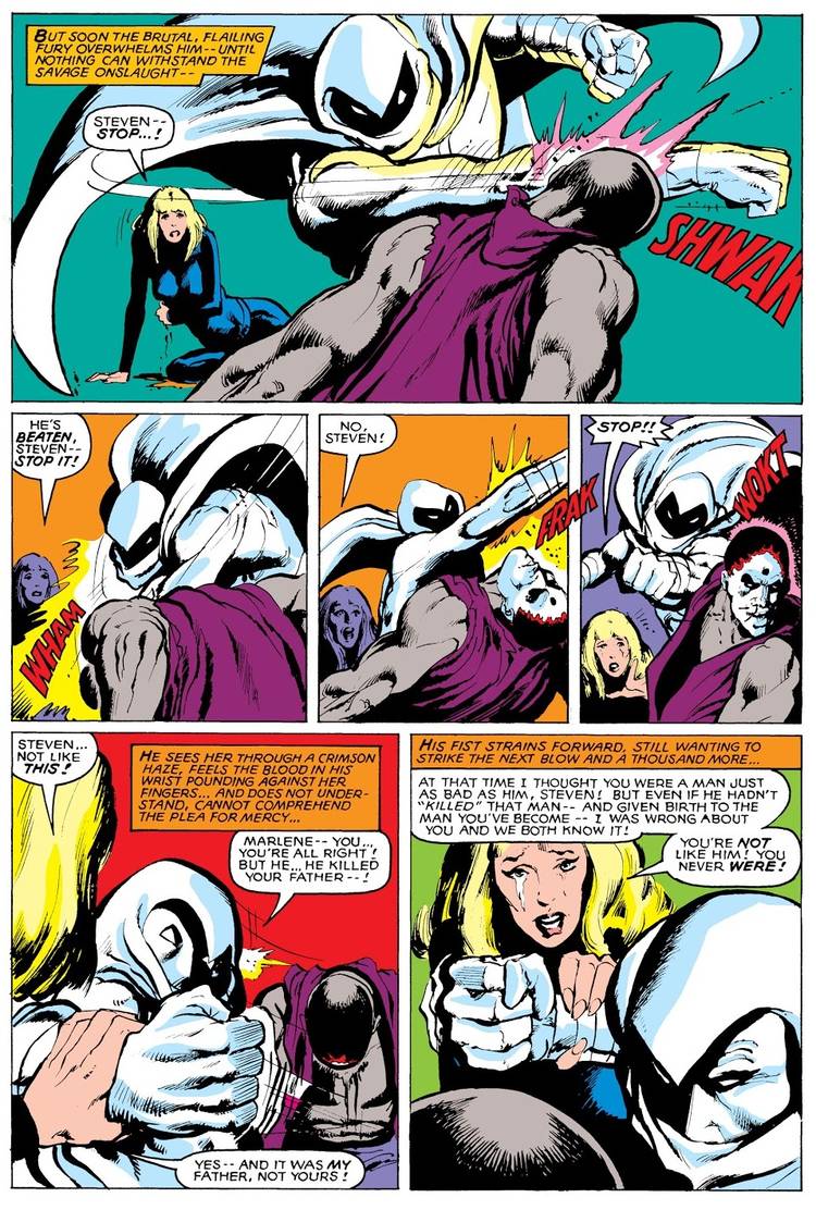 Moon Knight attacks his enemy