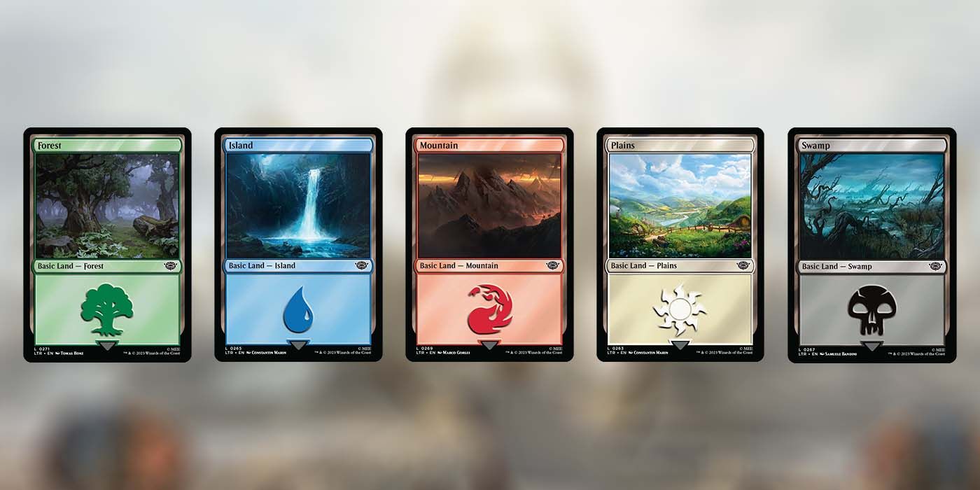 MTG LotR Tales of Middle-earth Basic Land cards
