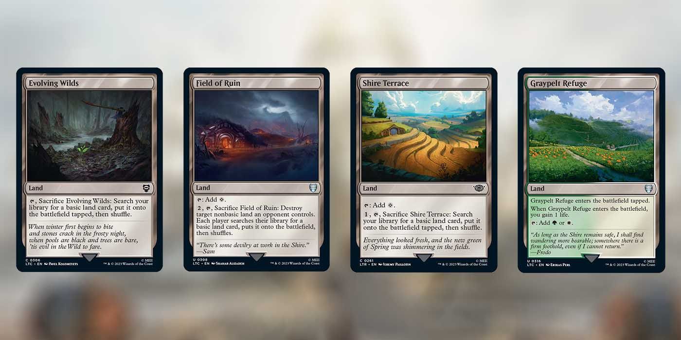 MTG LotR Tales of Middle-earth Land cards