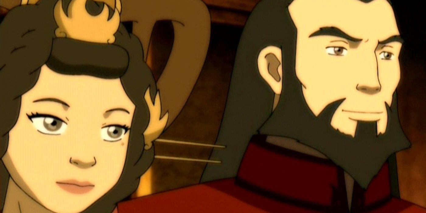 Ta Min e Avatar Roku em seu dia de casamento de Avatar: A Lenda de Aang
