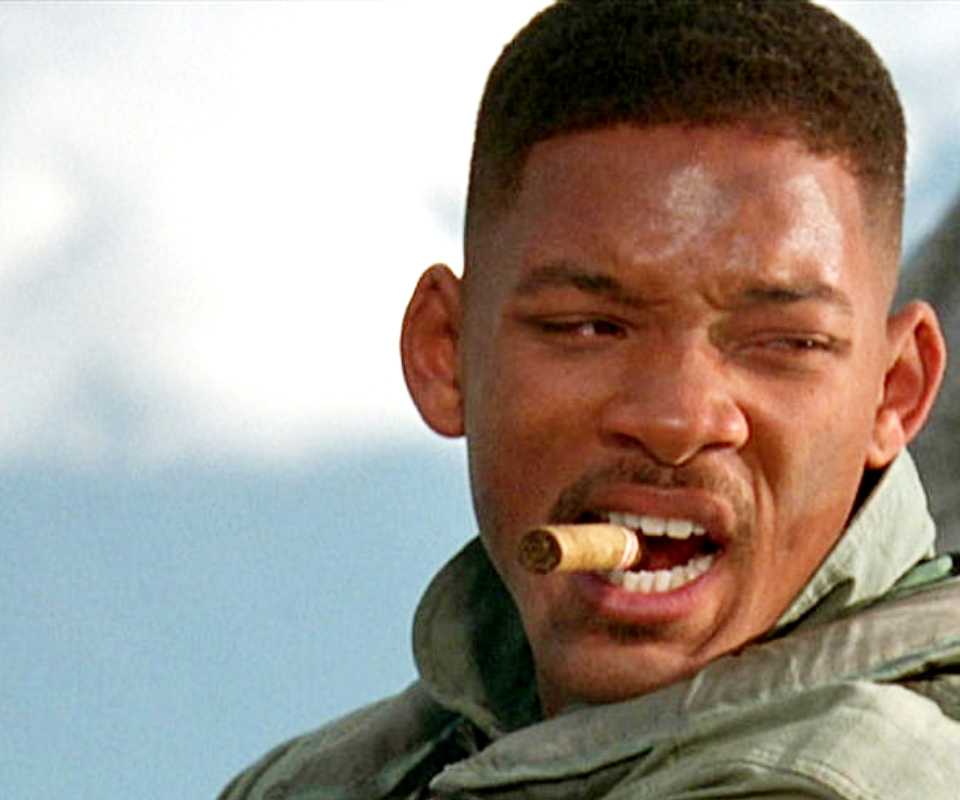 does will smith smoke cigarettes For the look, I dont light it Independence Day Director Addresses Chances