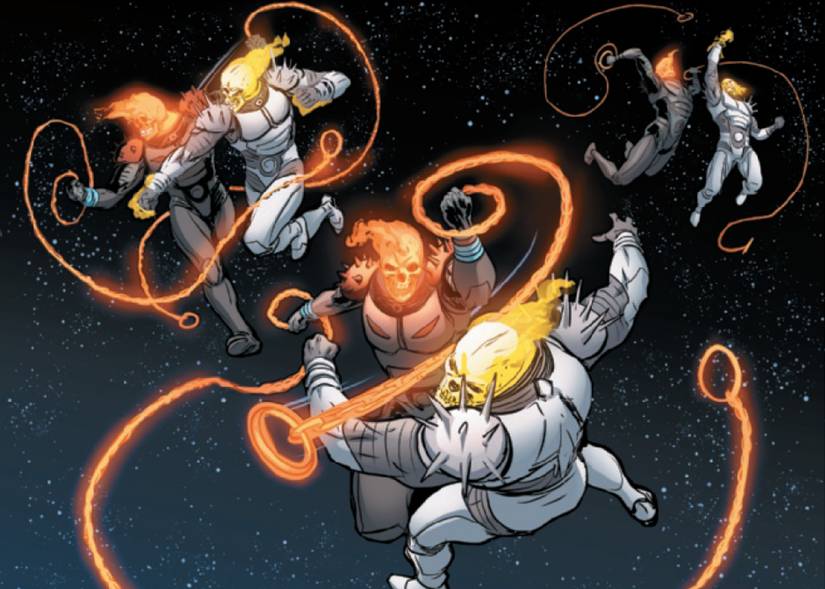 Two Cosmic Ghost Riders Battle in Space