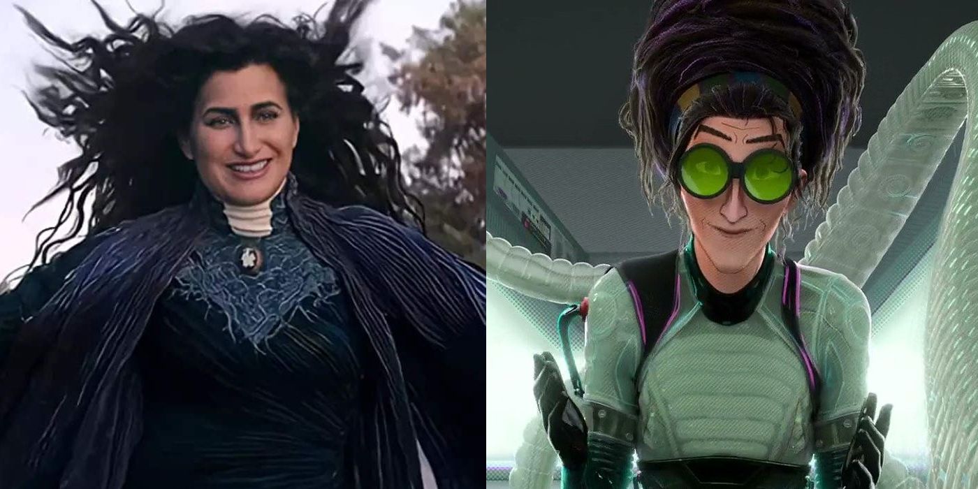 Kathryn Hahn as Agatha Harkness and Olivia Octavius in Spider-Verse