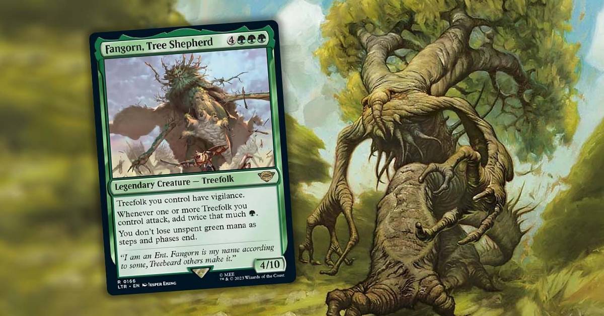 fangorn mtg card 401 Games Canada earth (LTR) #166 Illustrated by Jesper Ejsing Magic Fangorn, Tree Shepherd (Showcase Scrolls)